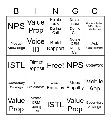 Team Eagles-Teri Bingo Card