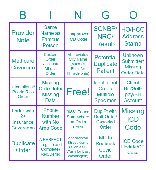 LSS Spirit Week Bingo Card