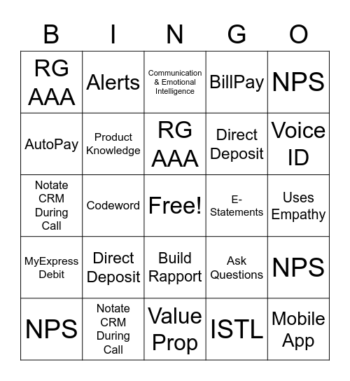 Team Eagles-Grace Bingo Card