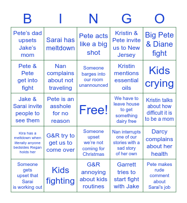 Birthday Weekend Bingo Card