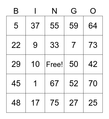 PCBINGO_360852 Bingo Card