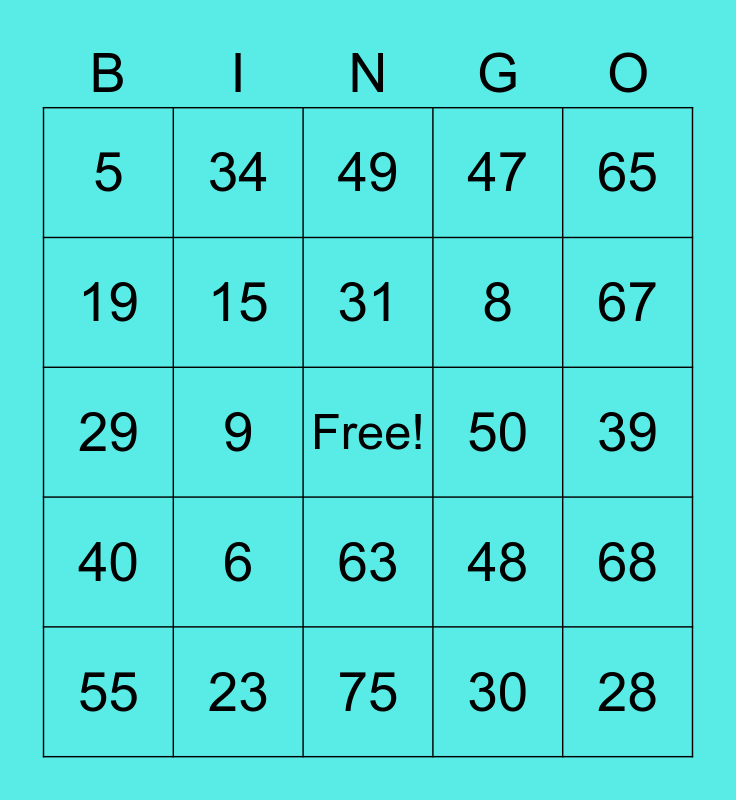 PCBINGGO_813442 Bingo Card