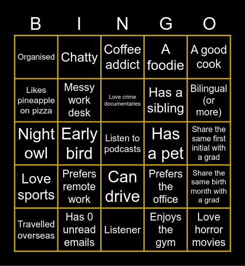 2022 GRADUATE BINGO Card