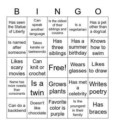 TYWLS BINGO Card
