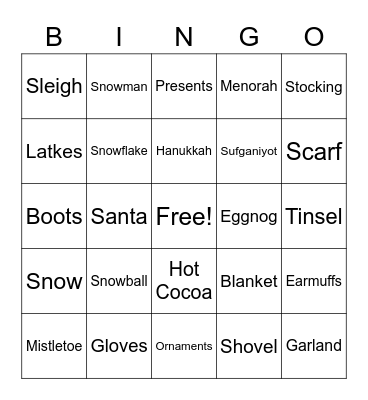 All things winter/holiday! Bingo Card