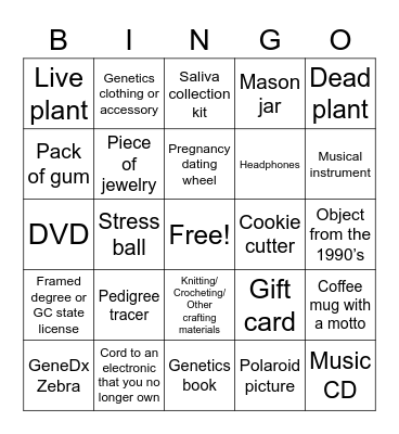 AUG Scavenger Hunt Bingo Card