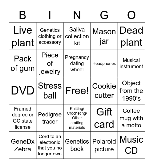 AUG Scavenger Hunt Bingo Card