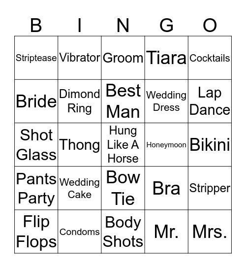 Bachelorette Bingo  Bingo Card