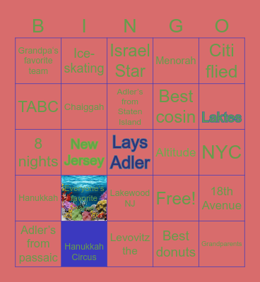 Family  Chaunkah Bingo Card