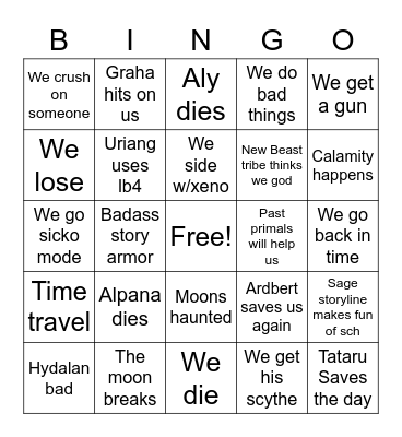 FFXIV facts EW predictions Bingo Card