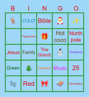 🎀🎁 Christmas 🎄⛄ Bingo Card