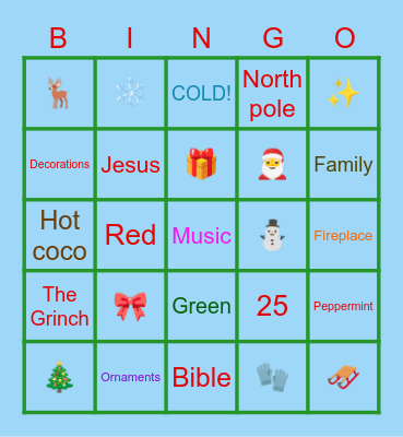 🎀🎁 Christmas 🎄⛄ Bingo Card