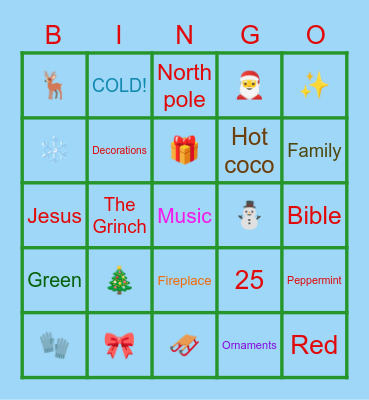🎀🎁 Christmas 🎄⛄ Bingo Card