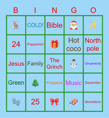 🎀🎁 Christmas 🎄⛄ Bingo Card