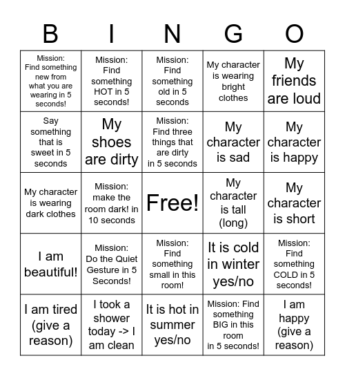 Bingo series #2 Bingo Card