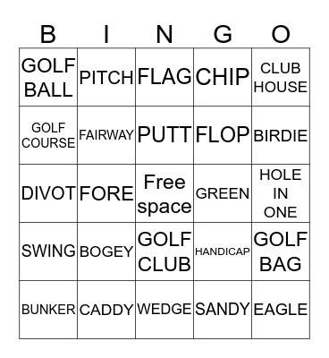 FUN GOLF Bingo Card