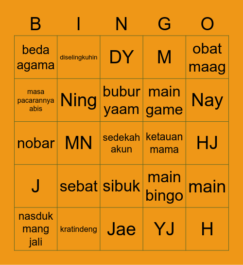 😎🤙🏽 Bingo Card