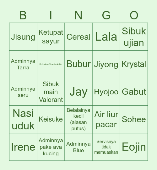 LALARAR3 Bingo Card