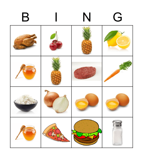 FOOD Bingo Card