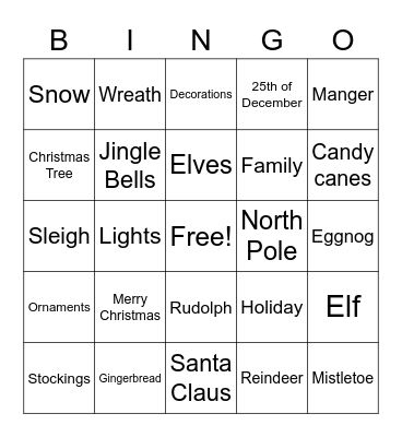 Christmas Bingo Card