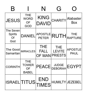 MICHELLE'S BIBLE BINGO Card