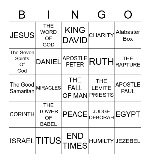 MICHELLE'S BIBLE BINGO Card