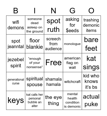 Scamthryn Shenanigans Bingo Card