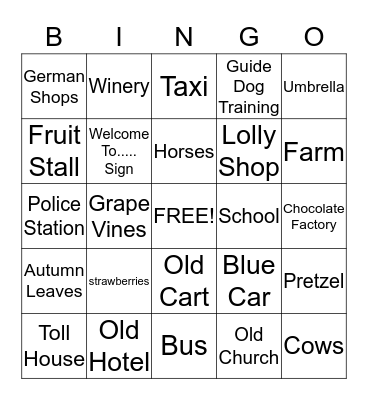 Bus Bingo Card