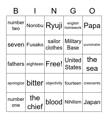 The Sailor Who Fell From Grace With the Sea Bingo Card