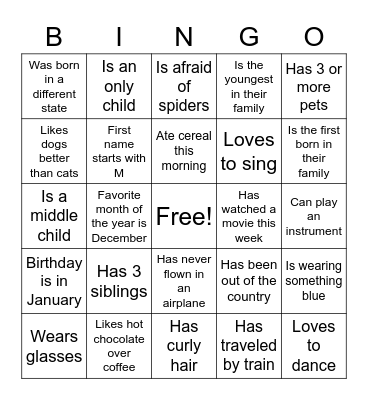 BINGO! Bingo Card