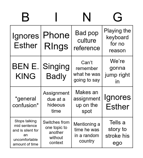 BEM BING(O) Bingo Card