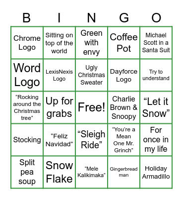 Financial Crime Holiday Bingo 2021 Bingo Card