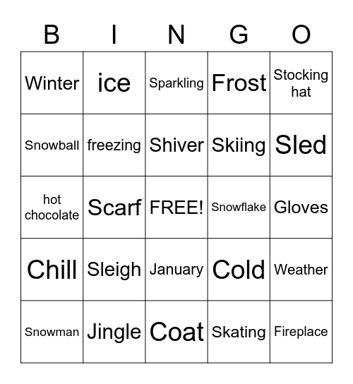 Winter Bingo Card