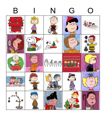 A Charlie Brown Christmas BINGO Card