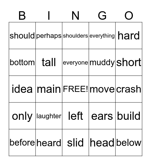 Mama Fig's House  &  Why Rabbits Have Long Ears Bingo Card
