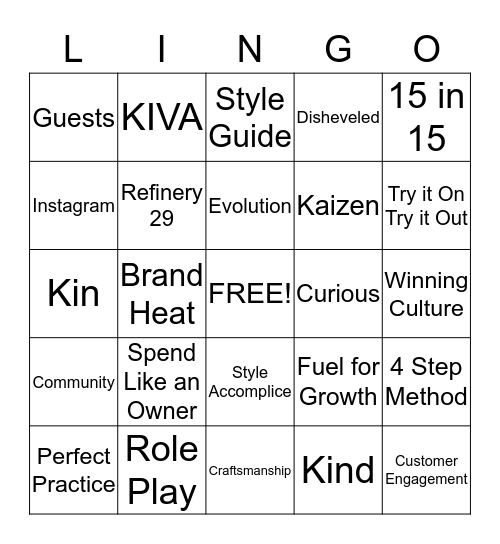 FOSSIL   Bingo Card