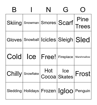 Winter Bingo Card