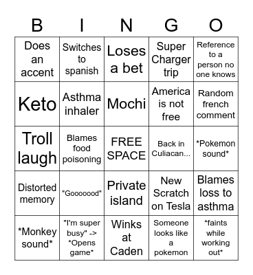 Hanging out with Oscar Bingo Card