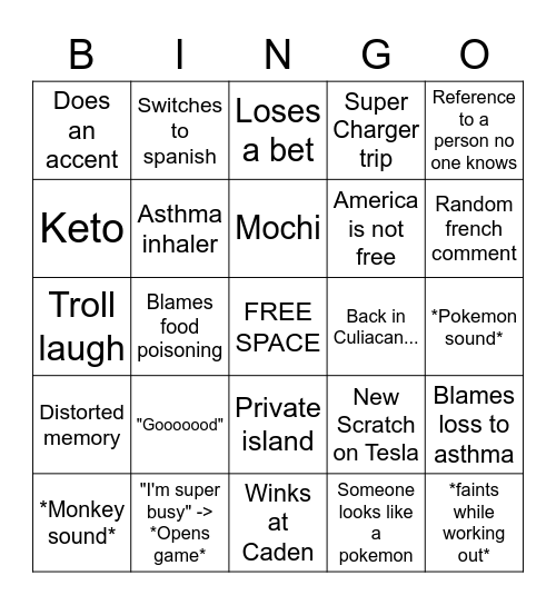 Hanging out with Oscar Bingo Card