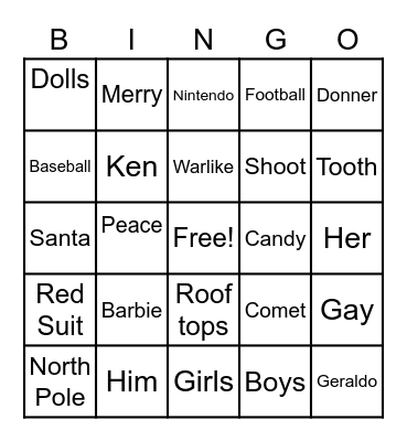 Politically Correct Christmas Bingo Card