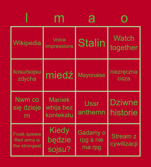 VC Bingo Card