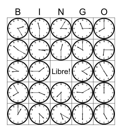 L'heure Bingo Card