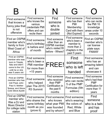 2015 R3 Summit BINGO Card