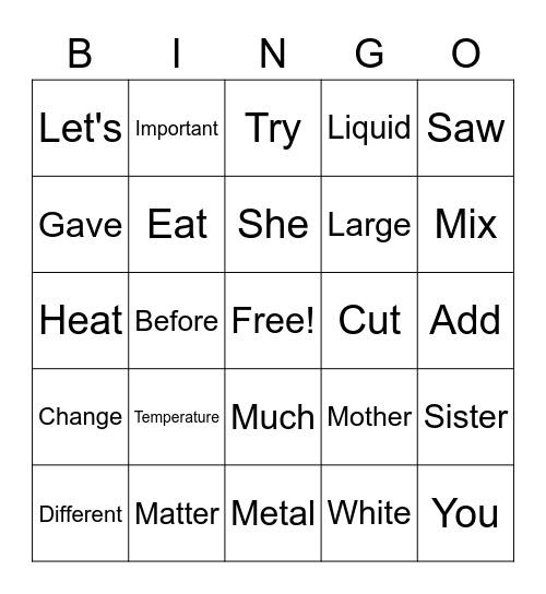 January Bingo Card