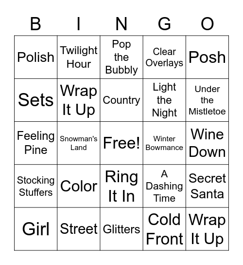 Holiday Bingo Card