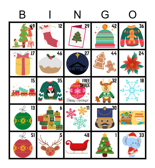 Holiday Bingo Card