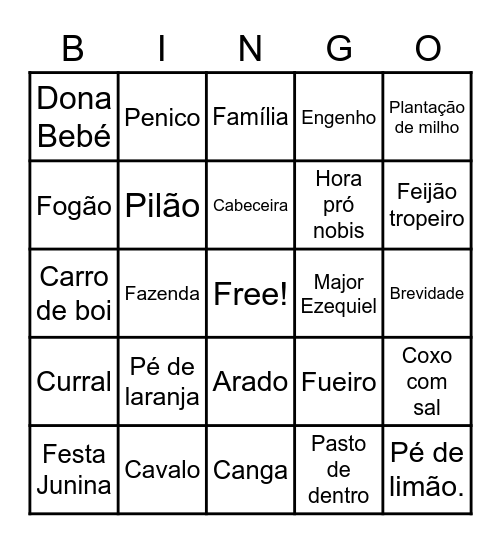 ASSOCIAÇÃO DA FAMÍLIA COURA Bingo Card