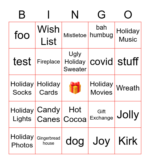 Winter Bingo Card