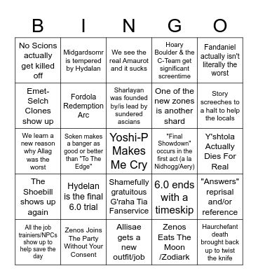i did the thing Bingo Card