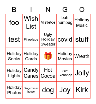 Winter Bingo Card